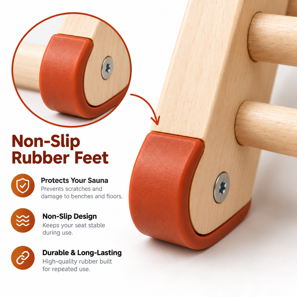 NORDMERE™ Ergonomic Wooden Sauna Backrest